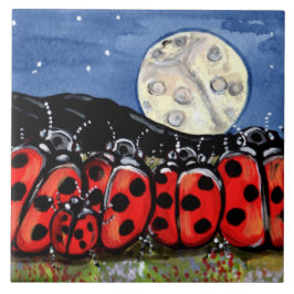 Cerâmica Trivet de Azulejo Design 6" da família Ladybug