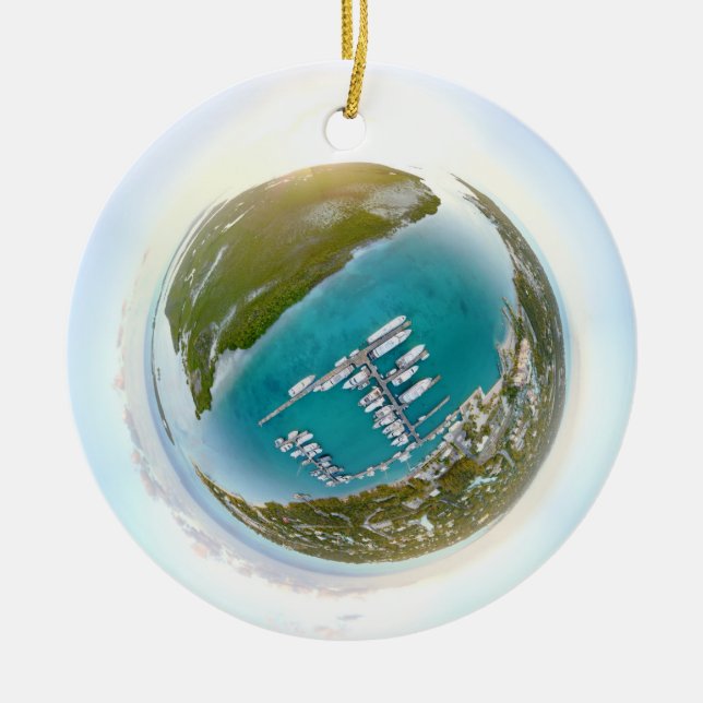 Cerâmica Turcos e Caicos de cima do ornamento do panorama (Frente)