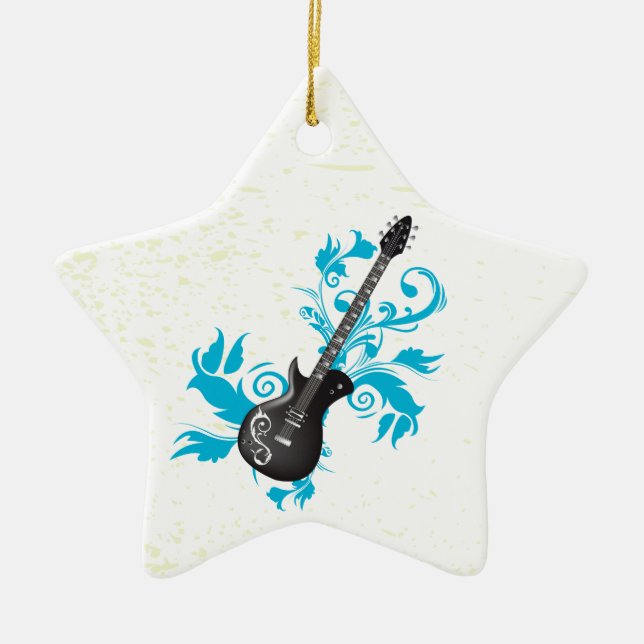 Cerâmica Turquesa de guitarra elétrica deixa ornamento pers (Frente)