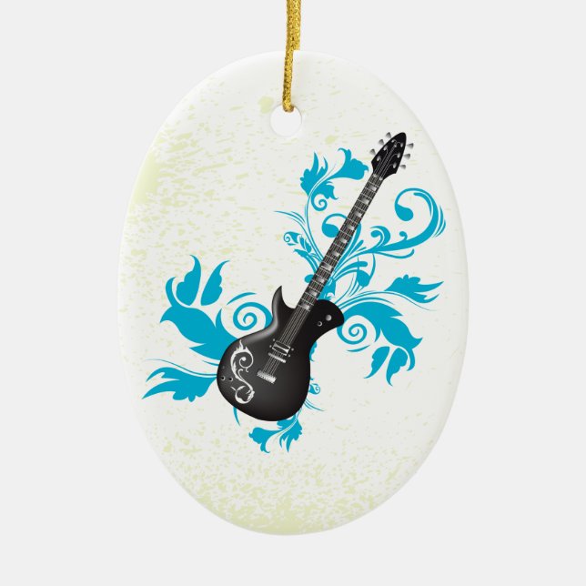 Cerâmica Turquesa de guitarra elétrica deixa ornamento pers (Frente)