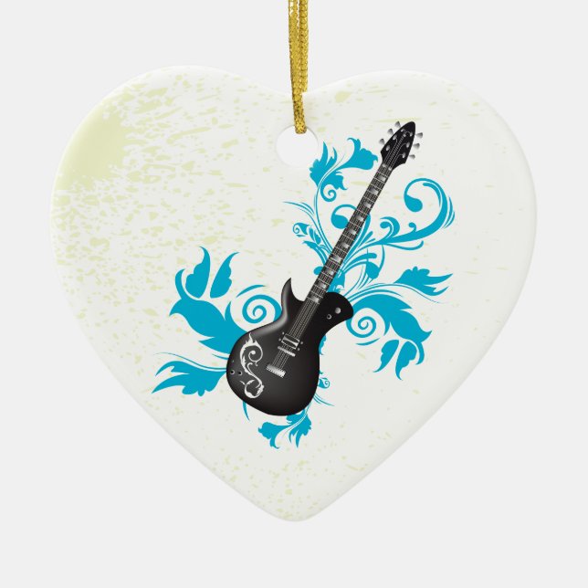 Cerâmica Turquesa de guitarra elétrica deixa ornamento pers (Frente)