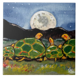 Cerâmica Turtle Family e Moon Night Scent de 6" Azulejo Tri