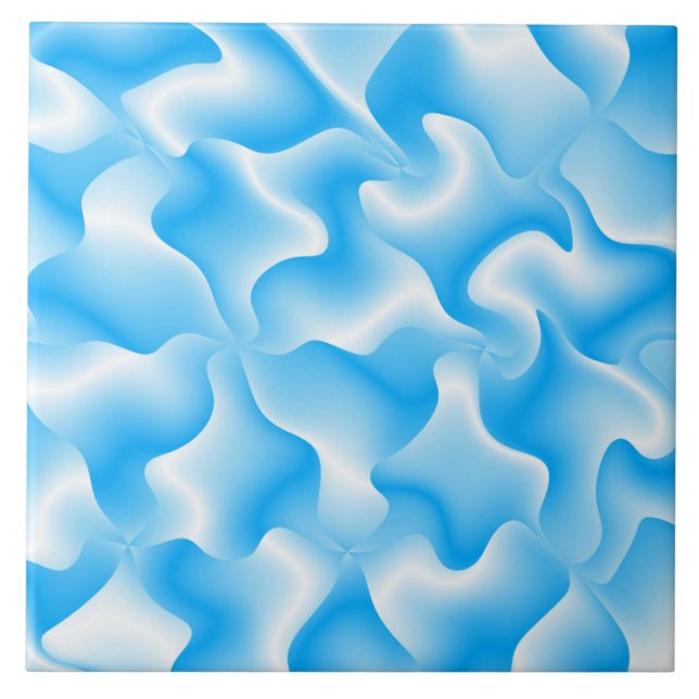 Cerâmica Um design de azulejo moderno azul e branco (Frente)