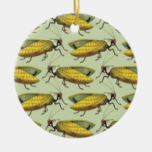 Cerâmica Uma multidão de ornamento de Katydids