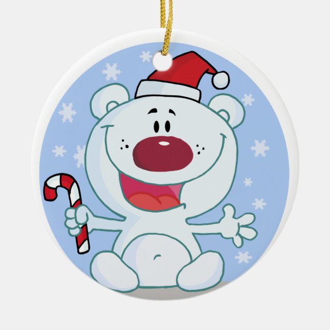 Cerâmica Urso Polar Personalizado Com Ornamento De Canas Ca (Frente)