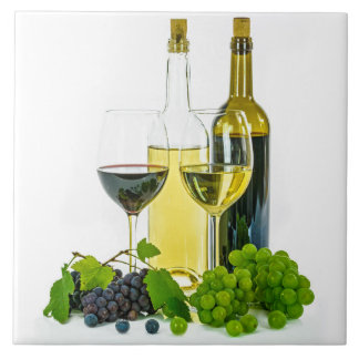 Cerâmica Uvas de vinho tinto Azulejo cerâmico com óculos