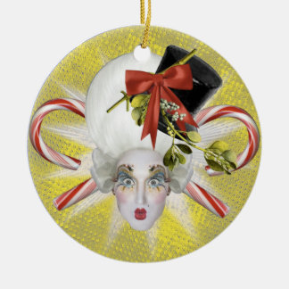 Cerâmica VENDA! Ornamento amarelo de Poppycock do boneco de