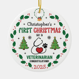 Cerâmica Veterinário Primeiro Ornamento Personalizado de Na