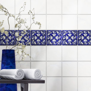 Cerâmica Vidro e Pérola Azul de Arte Mosaica, Azulejo Quebr