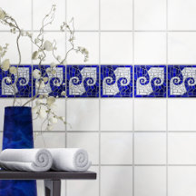 Vidro e Pérola Azul de Arte Mosaica, Azulejo Quebr