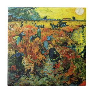Cerâmica Vinhedos vermelhos de Van Gogh no azulejo de Arles