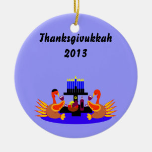Cerâmica Vinho de Thanksgivukkah que brinda o ornamento dos