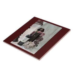 Cerâmica Vinho, uvas e Rosas de Azulejo cerâmico