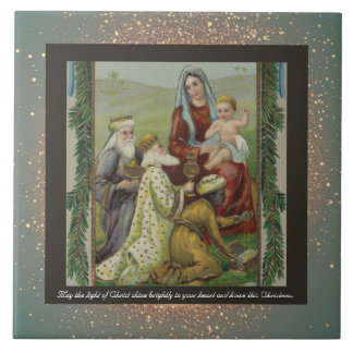 Cerâmica Vintage Azulejo religioso de Natal Cerâmico + dese