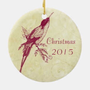 Cerâmica Vintage Birds Casais de Natal Ornamento de Fotos
