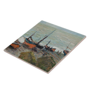 Cerâmica Vintage Claude Monet Barcos De Pesca Azulejo