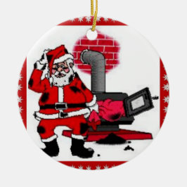 Cerâmica Vintage Santa Claus e um Ornamento de Queimador de