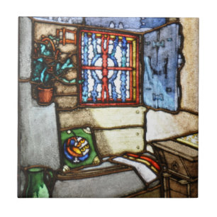Cerâmica Vitral Windows de Nouveau da arte - azulejo