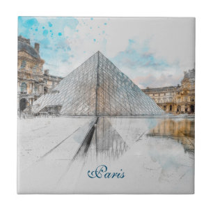 Cerâmica Watercolor Louvre, Azulejo de Paris