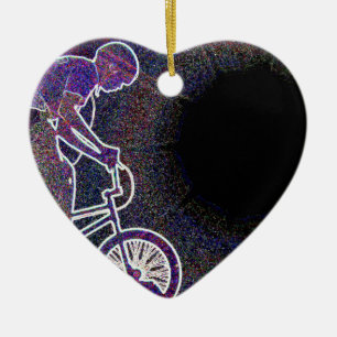 Cerâmica WillieBMX o ornamento de incandescência do coraç