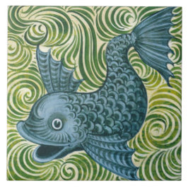 Cerâmica Wm De Morgan Deixou De Virar Azulejo Azul De Golfi