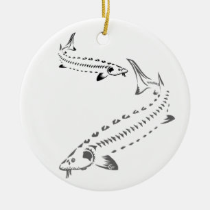 CERÂMICA >XMAS ORNAMENTO - PEIXE DE STURGEÃO - DUPLO TRIBO