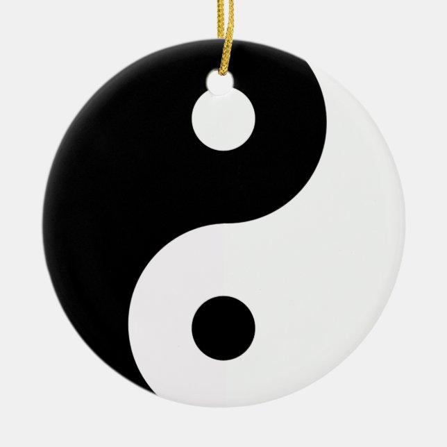 Cerâmica Yin Yang Dupla Ronda de Ornamento Lado (Frente)