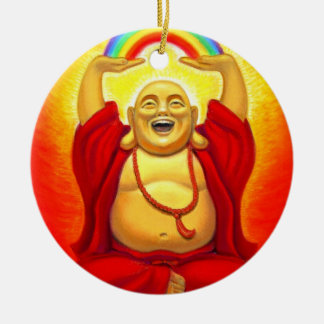 Cerâmica Zen afortunado que ri o ornamento de Buddha