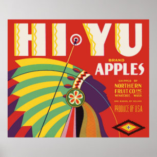 cerca de 1930 Hi Yu Apples impressão