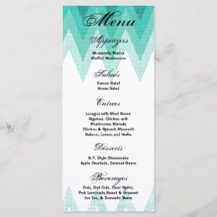 Cerceta Chevron de Ombre de 25 cartões do menu