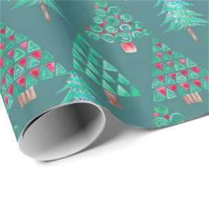 Cerceta do papel de embrulho da árvore de Natal d
