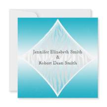 Cerceta e convite branco do casamento de diamante