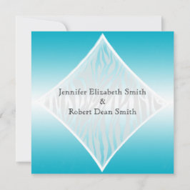 Cerceta e convite branco do casamento de diamante