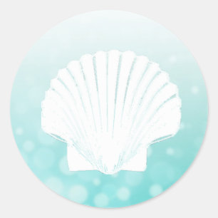 Cerceta e etiquetas brancas do Seashell