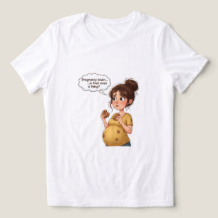 “Cérebro de Grávida Camiseta Engraçada Maternal