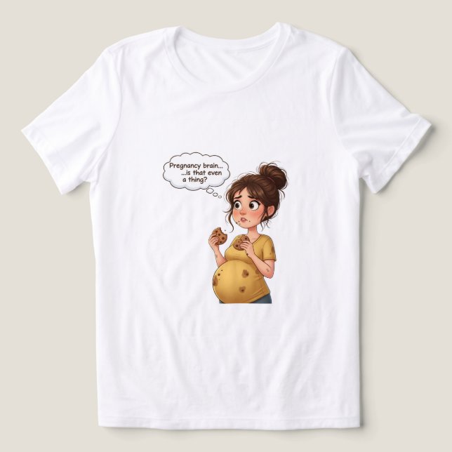 “Cérebro de Grávida Camiseta Engraçada | Maternal  (Design frontal)