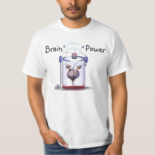 Cérebro em t-shirt de um frasco