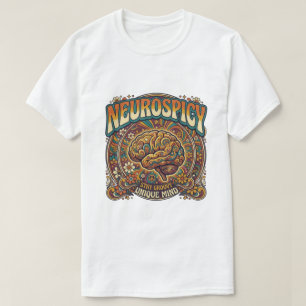 Cérebro Neurospicy   Camiseta Groovy Retro Psicodé