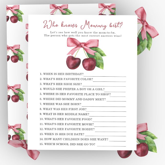 cereja com laço - Quem conhece melhor a mamãe (Criador carregado)