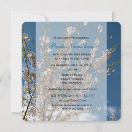 cereja floresce no convite a chás de panela do céu