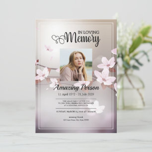 Cereja floresce Ordem Funeral de Serviço Convite