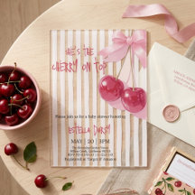 Cereja no Topo Chá de Bebê Menina Rosa