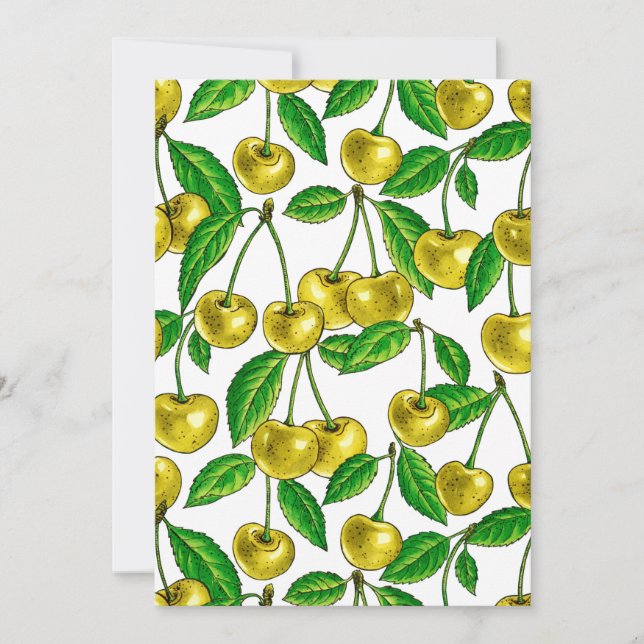 Cerejas amarelas sobre branco (Frente)