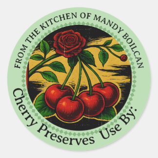 Cerejas de vintage da cozinha da etiqueta para con