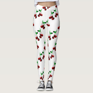 Cerejas em Leggings Brancas