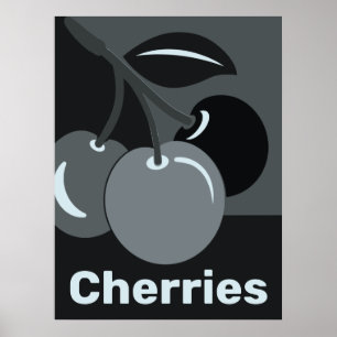 Cerejas na Cozinha Decoração de Parede Lua Cheia -