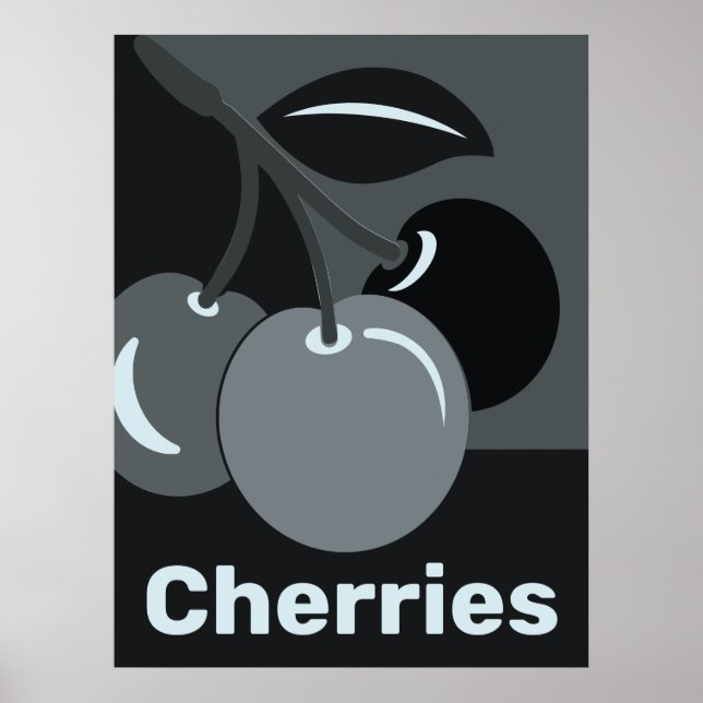 Cerejas na Cozinha Decoração de Parede Lua Cheia - (Frente)