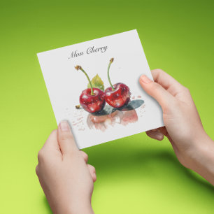 Cerejas Sweetheart em Aquarela, personalizado