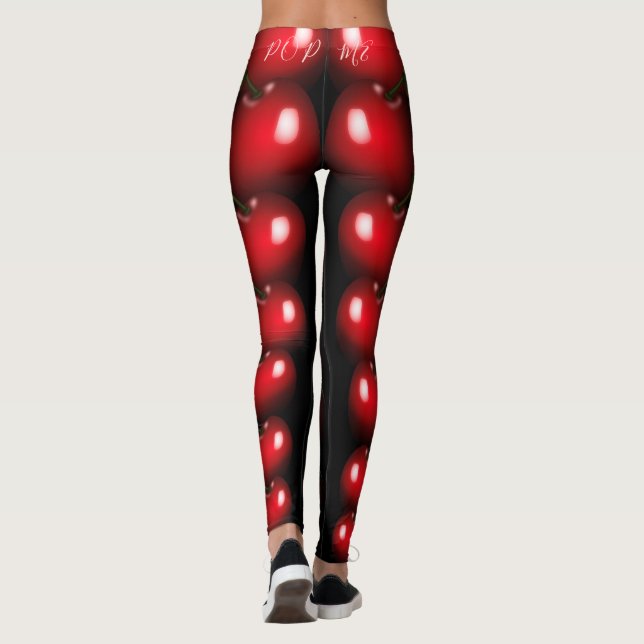 Cerejas Vermelhas Reproduzindo Leggings - Suas Cor (Verso)