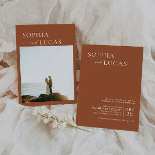 Cerimônia de casamento minimalista com convite fot